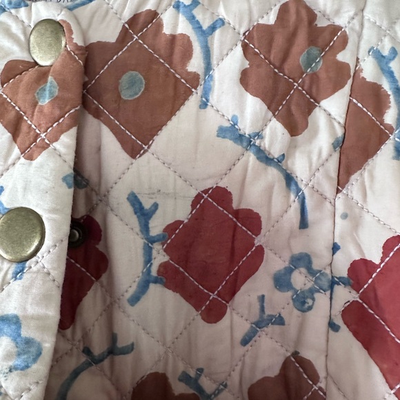 Christy Dawn Floral Quilted Bomber Jacket - Red, Brown, Cream - Picture 6 of 11